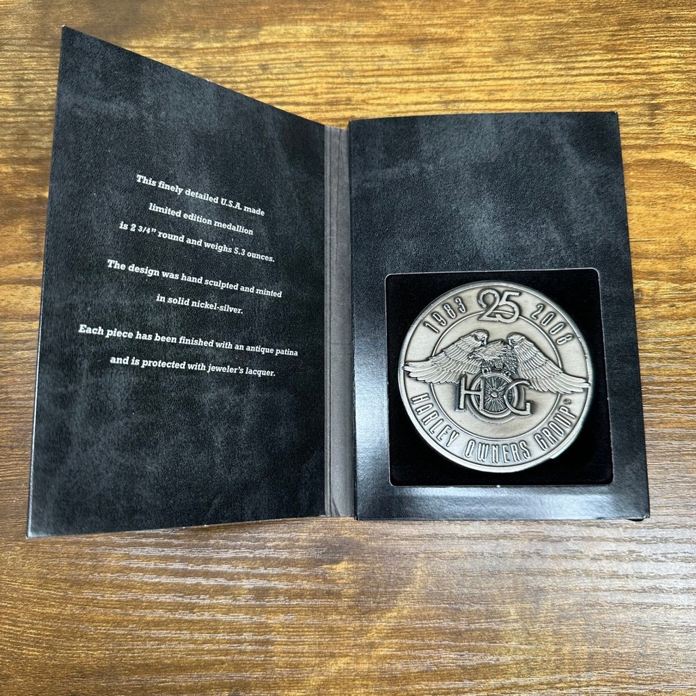Harley-Davidson HOG 25th Anniversary Medallion 1983-2008 Nickel Silver Limited